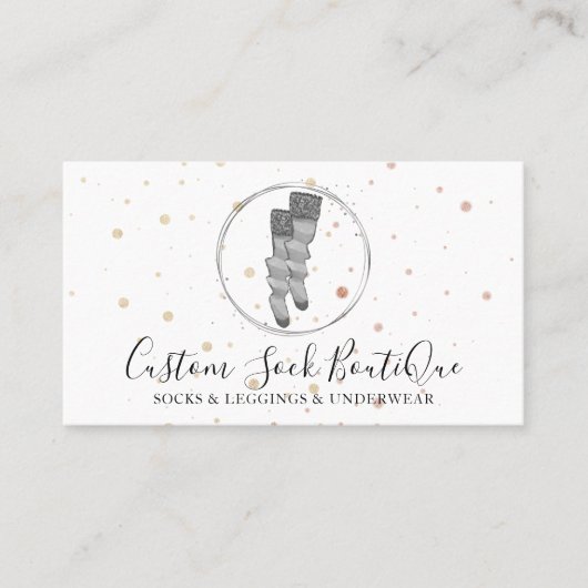 Gray Circle Polka Dots Couple Socket Visitekaartje (Voorkant)