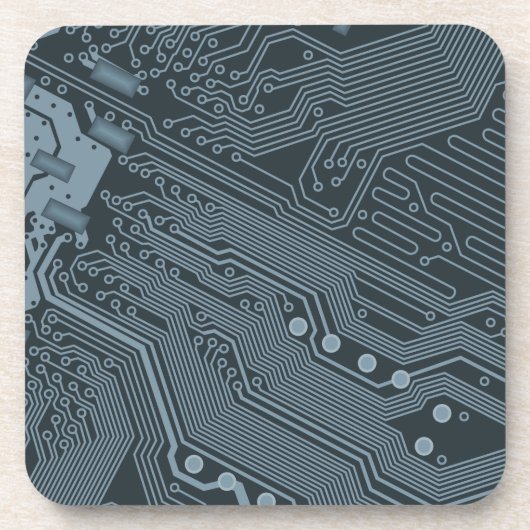 Gray Circuit Board Bier Onderzetter (Voorkant)