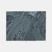 Gray Circuit Board Fleece Deken (Voorkant (Horizontaal))