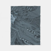 Gray Circuit Board Fleece Deken (Voorkant)