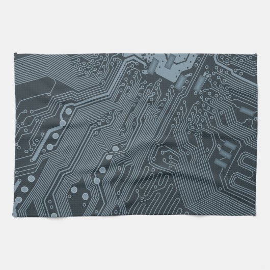 Gray Circuit Board Theedoek (Horizontaal)