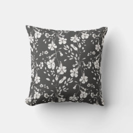 Gray Classic Botanical Florals Wedding Gift Kussen