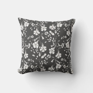 Gray Classic Botanical Florals Wedding Gift Kussen