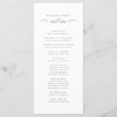 Gray Classic Floral Crest Wedding Ceremony Programmakaart (Achterkant)