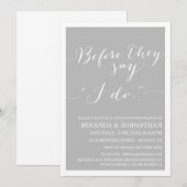 Gray Classy Couple's Shower Invitations Kaart (Voorkant / Achterkant)
