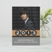 Gray Classy Keys Afstuderen Invitation Kaart (Staand voorkant)
