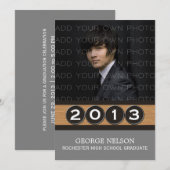 Gray Classy Keys Afstuderen Invitation Kaart (Voorkant / Achterkant)