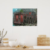 Gray Cloud Island Caboose Oil op panel Poster (Keuken)