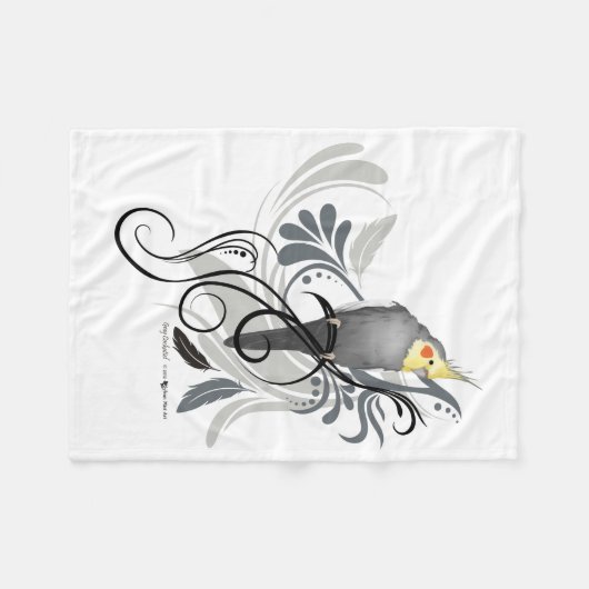 Gray Cockatiel Blanket Fleece Deken (Voorkant (Horizontaal))