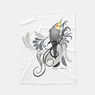 Gray Cockatiel Blanket Fleece Deken