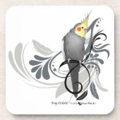 Gray Cockatiel Drankjes Onderzetter (Voorkant)