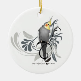 Gray Cockatiel Keramisch Ornament