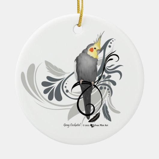 Gray Cockatiel Keramisch Ornament (Voorkant)