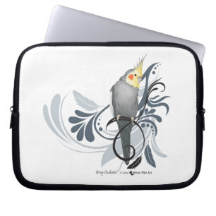Gray Cockatiel Laptop Sleeve