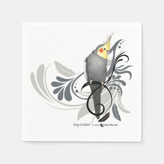 Gray Cockatiel Servet (Voorkant)