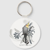 Gray Cockatiel Sleutelhanger (Voorkant)