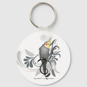 Gray Cockatiel Sleutelhanger