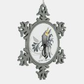 Gray Cockatiel Tin Sneeuwvlok Ornament (Links)