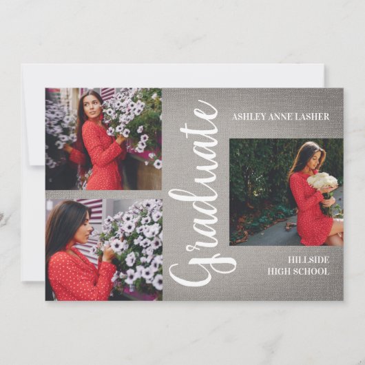 Gray Collage Drie Foto's Afstuderen Textuur (Voorkant)