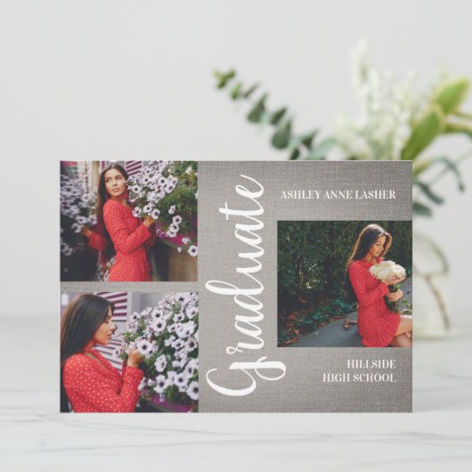 Gray Collage Drie Foto's Afstuderen Textuur (Staand voorkant)