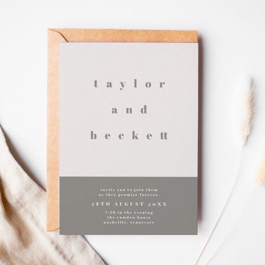 Gray Color Block Weddenschap Save The Date