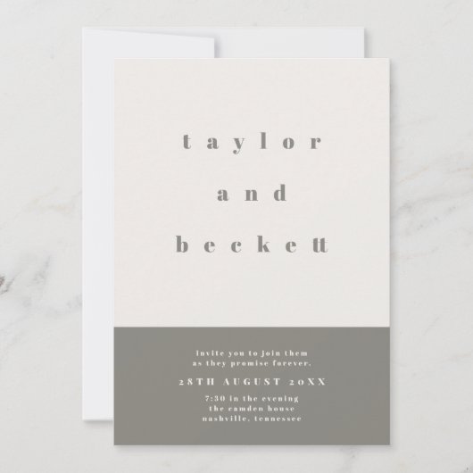Gray Color Block Weddenschap Save The Date (Voorkant)