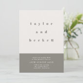Gray Color Block Weddenschap Save The Date (Staand voorkant)