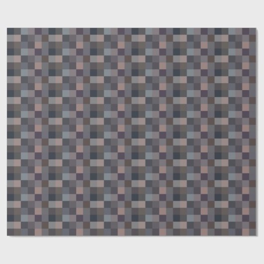 Gray Color Checkerboard Cadeaupapier (Vlak)