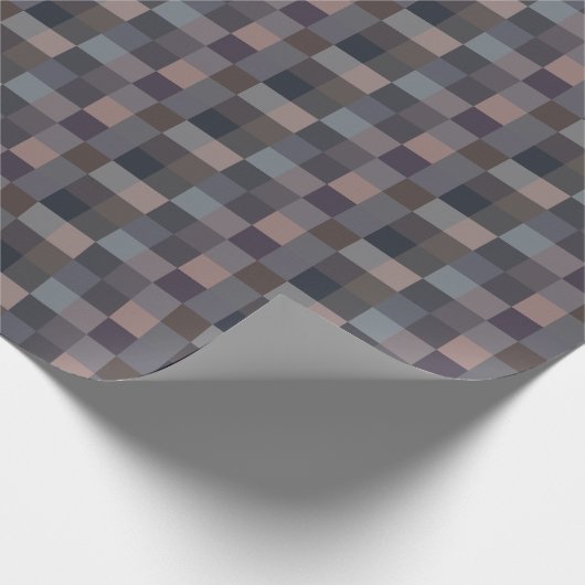 Gray Color Checkerboard Cadeaupapier (Hoek)