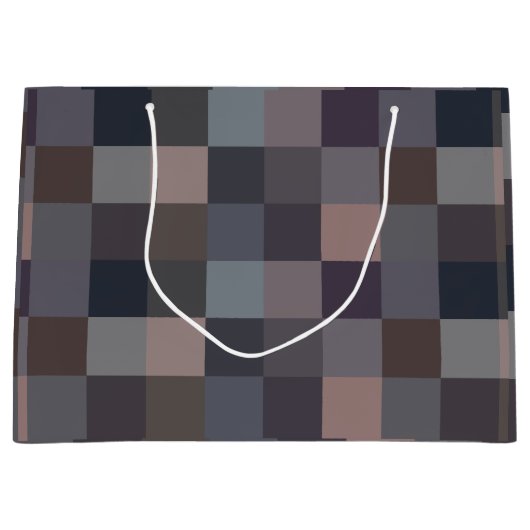 Gray Color Checkerboard Groot Cadeauzakje (Voorkant)