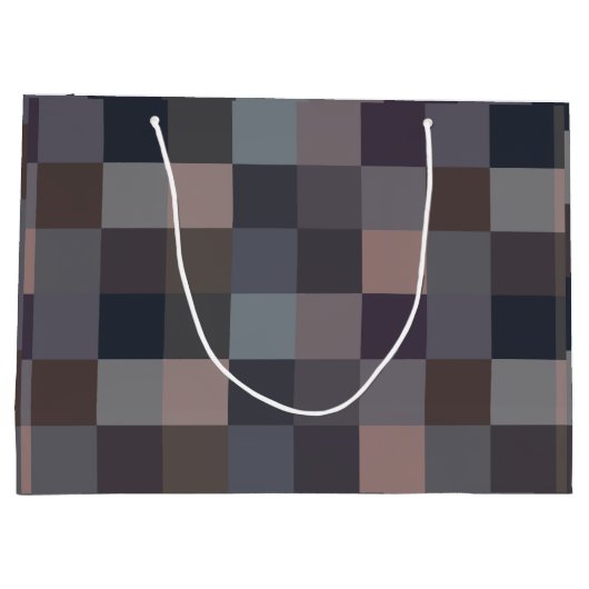 Gray Color Checkerboard Groot Cadeauzakje (Achterkant)