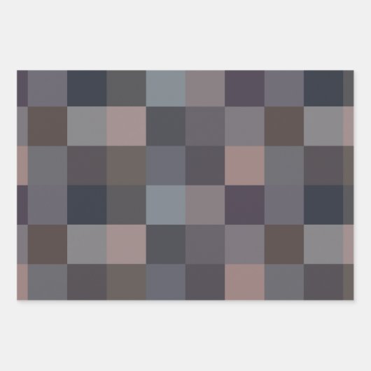 Gray Color Checkerboard Inpakpapier Vel (Voorkant 2)