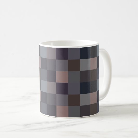 Gray Color Checkerboard Koffiemok (Voorkant rechts)