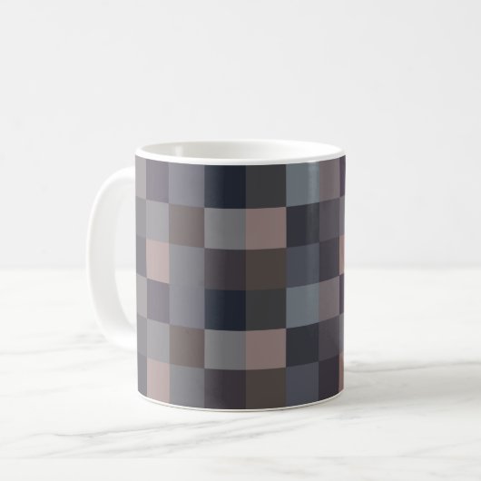 Gray Color Checkerboard Koffiemok (Voorkant links)