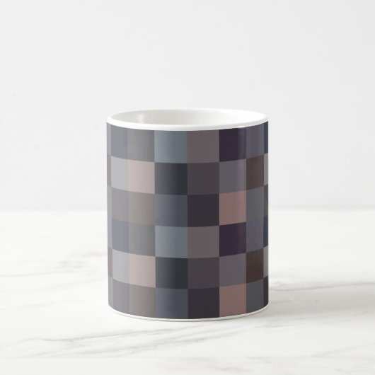 Gray Color Checkerboard Koffiemok (Center)