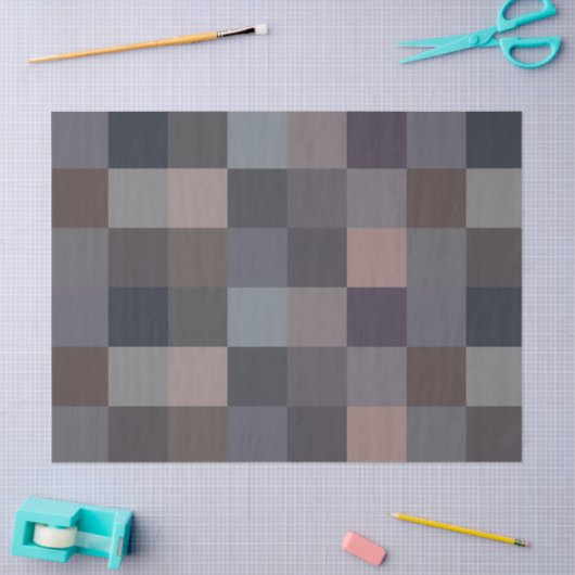 Gray Color Checkerboard Tissuepapier (Craft)