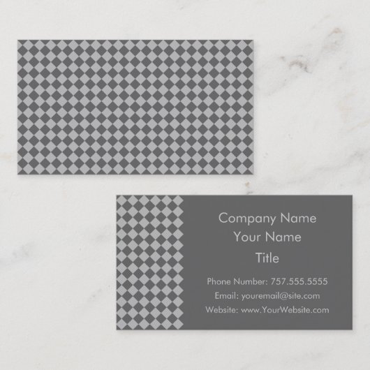 Gray Combination Diamond Pattern van Shirley Taylo Visitekaartje (Voorkant / Achterkant)