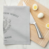 Gray Conch Shell Kitchen Towel Theedoek (Quarter Fold)