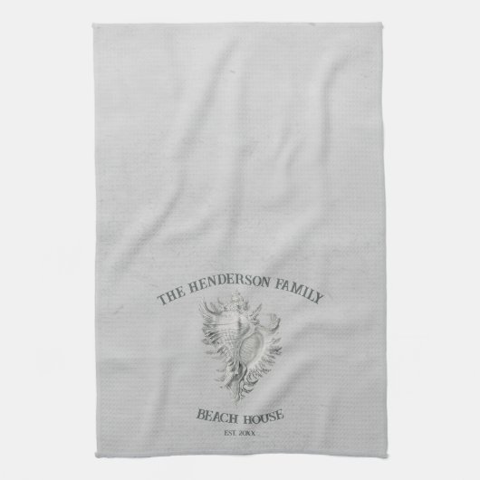 Gray Conch Shell Kitchen Towel Theedoek (Verticaal)