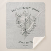 Gray Conch Shell Sherpa Blanket Sherpa Deken (Voorkant)