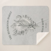 Gray Conch Shell Sherpa Blanket Sherpa Deken (Voorkant (horizontaal))