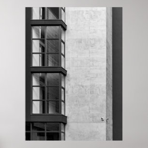 GRAY CONCRETE BOUW MET GLASS-VENSTER POSTER