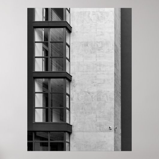 GRAY CONCRETE BOUW MET GLASS-VENSTER POSTER (Voorkant)