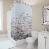 Gray concrete bricks wall douchegordijn (In situ)