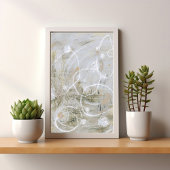Gray Contemporary Elegant Abstract Art Poster