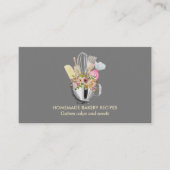 Gray Cook Chef Waterverf Bakkerswaren Bakkerij Visitekaartje (Voorkant)