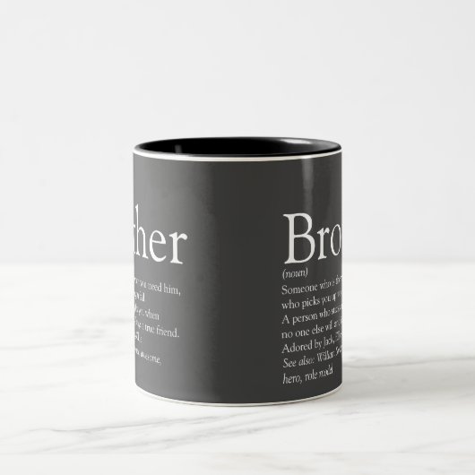 Gray Cool Moderne beste ooit Brother Definition  Tweekleurige Koffiemok (Center)