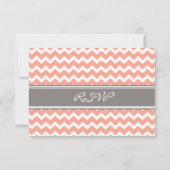 Gray Coral Chevron RSVP-bruiloft RSVP Kaartje (Achterkant)