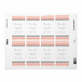 Gray Coral Chevron Wedding Labels (Full Sheet)