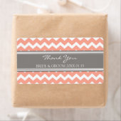Gray Coral Chevron Wedding Labels (Insitu)